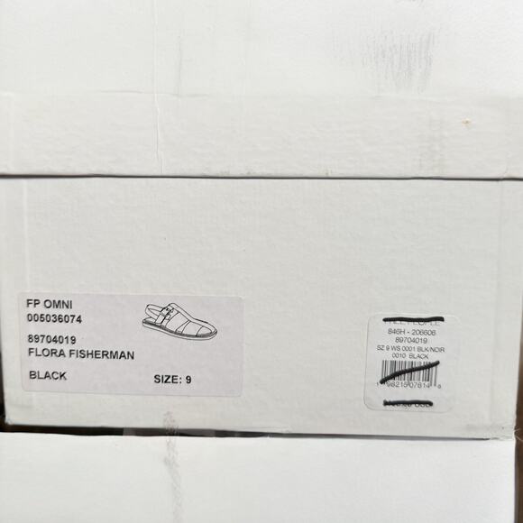 Free People Flora Fisherman Sandal Black Leather Made In Italy Women Size 9 NEW - Picture 9 of 9